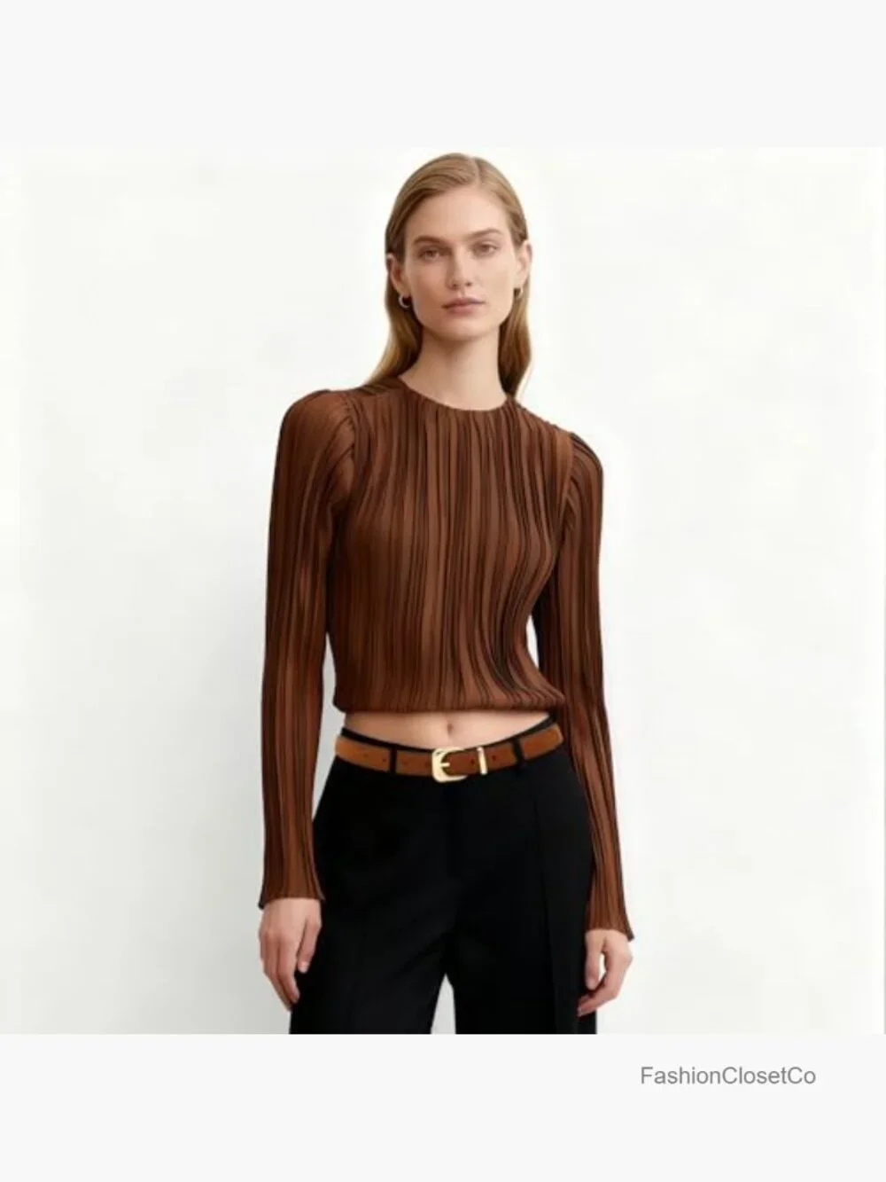 Faux Leather Waist Belt with Gold Buckle for Jeans Dresses